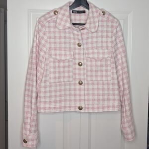 Zara Pink Plaid Women's Jacket
